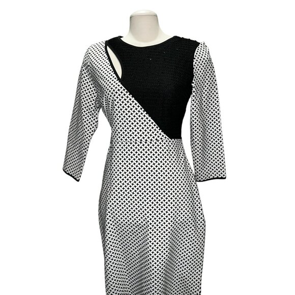 I Heart Ronson Womens Sequin Black & White Pencil Dress Size Medium - Picture 11 of 16